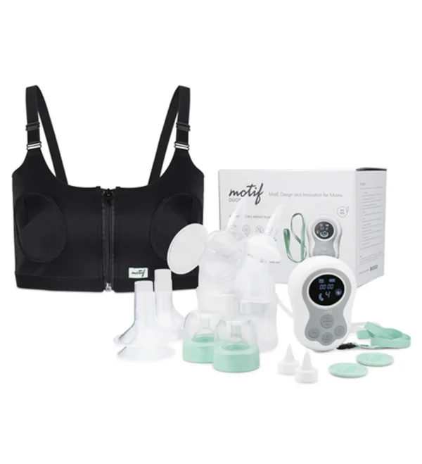 Motif Duo Double Electric Breast Pump with hands-free pumping bra